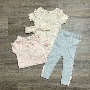 Baby girl play set with bow